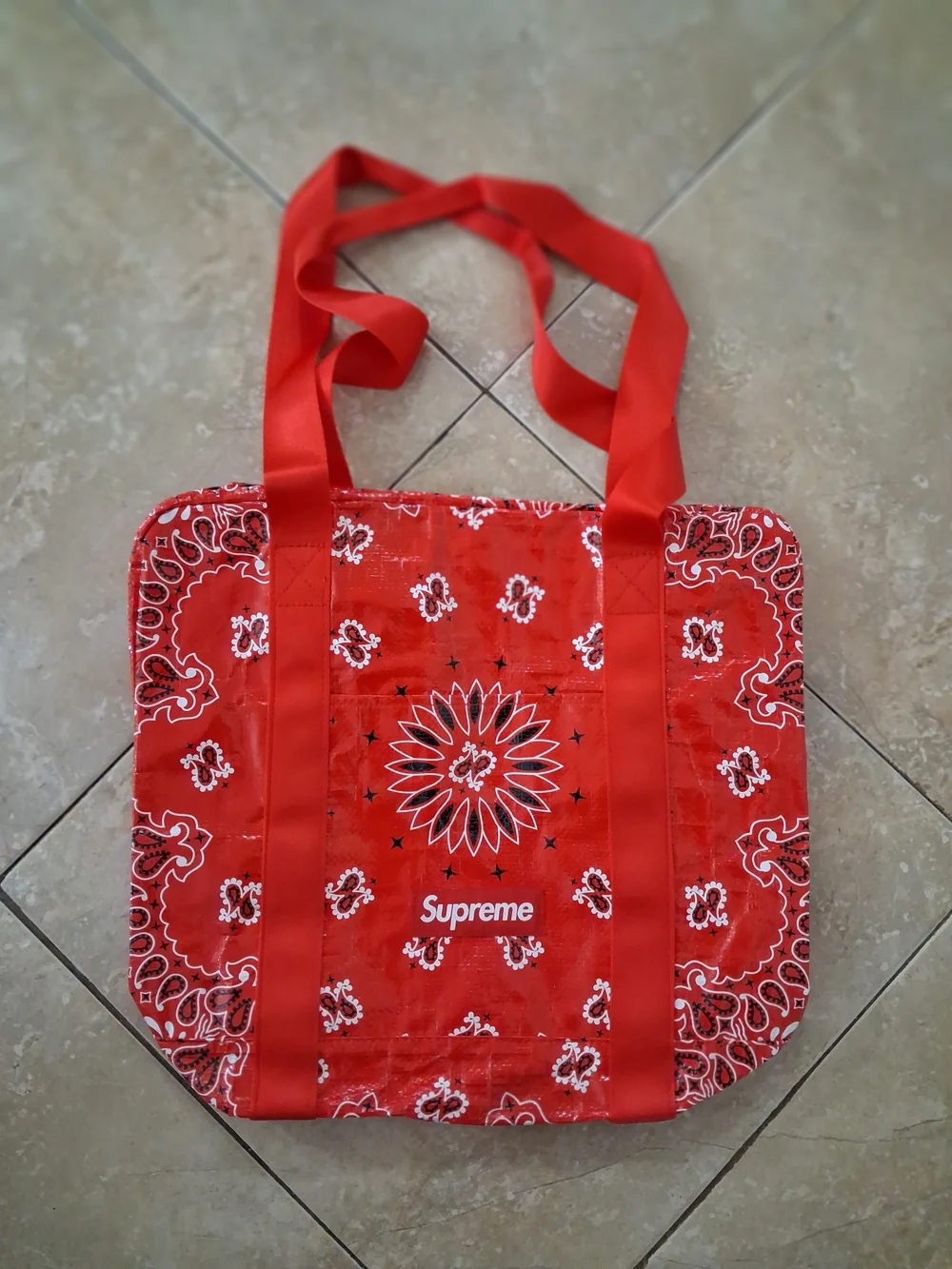 Supreme Red Bandana-Print Tote